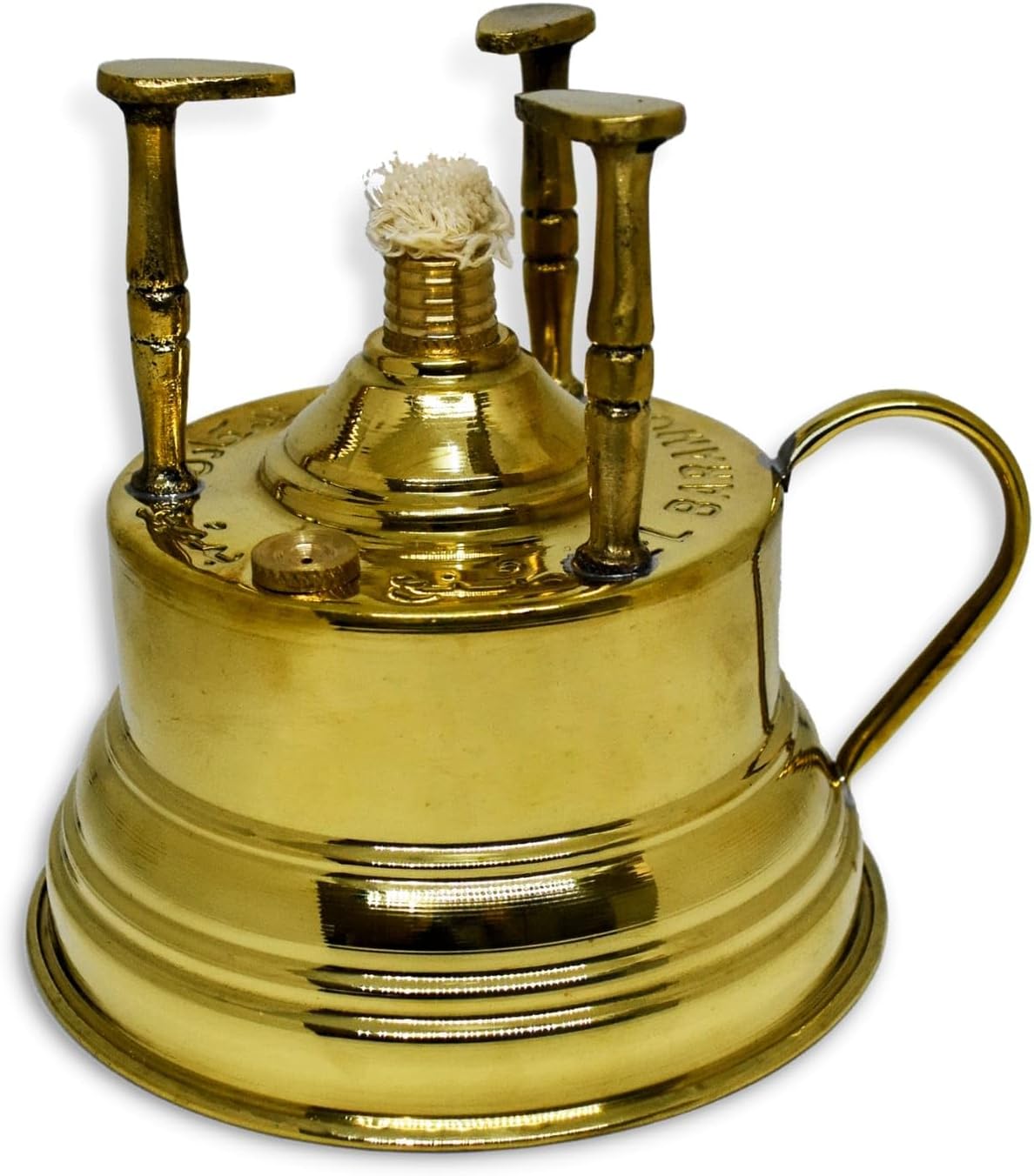 Al Bramony Brass Copper Turkish Greek Coffee Alcohol Burner Maker Table Top Tabletop with Brass Handle Arabian Arabic Solid Large Size Hand Hammered Handmade Egypt Egyptian Decanter