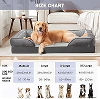 Vista 7 de INVENHO Orthopedic Extra Large Dog Bed, XXL Waterproof Dog Sofa, Egg-Crate Foam Couch with Washable Removable Cover, Waterproof Lining and Nonskid