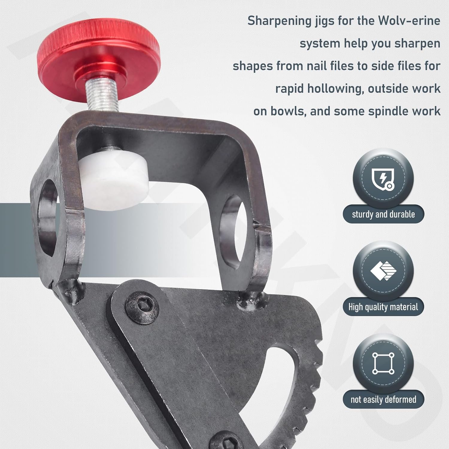 Vari-Grind Attachment, Woodturning Tool for Wolverine Grinding Jig Replace, Enhanced Clamping Mechanism Holds Tools Firnly and Prevents Rolling. Works with Tools Up to 3/4"in Diameter