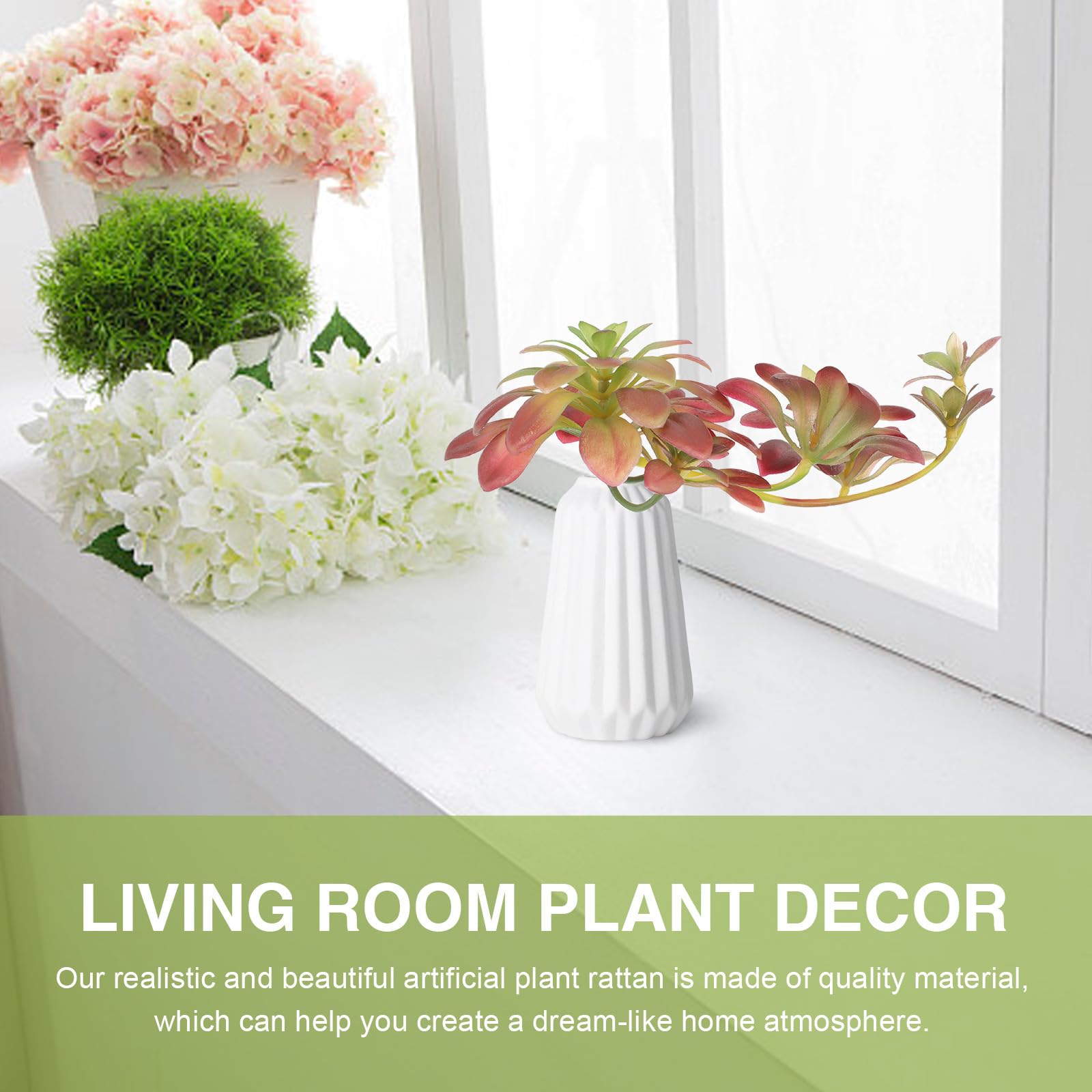 Plante Artificielle Succulente 27cm Marron en Plastique Réaliste | Vitrine et Composition de Fleur, Déco Intérieure Maison, Style Réaliste, 1 Pièce