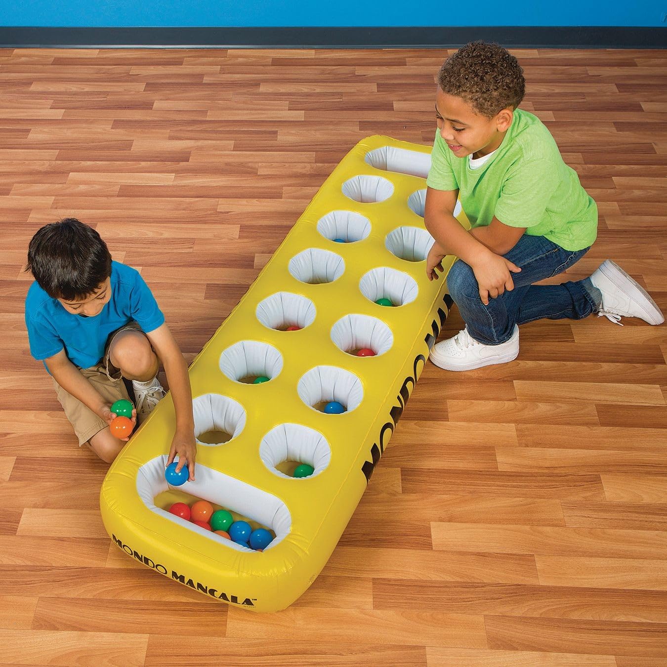 S&S Worldwide Giant Inflatable Mondo Mancala. Huge 72" x 21.4" x 6" High Inflatable Game Board with 2" Balls to Use as Stones. Whether You Play on The Floor or a Table, it is More Fun!