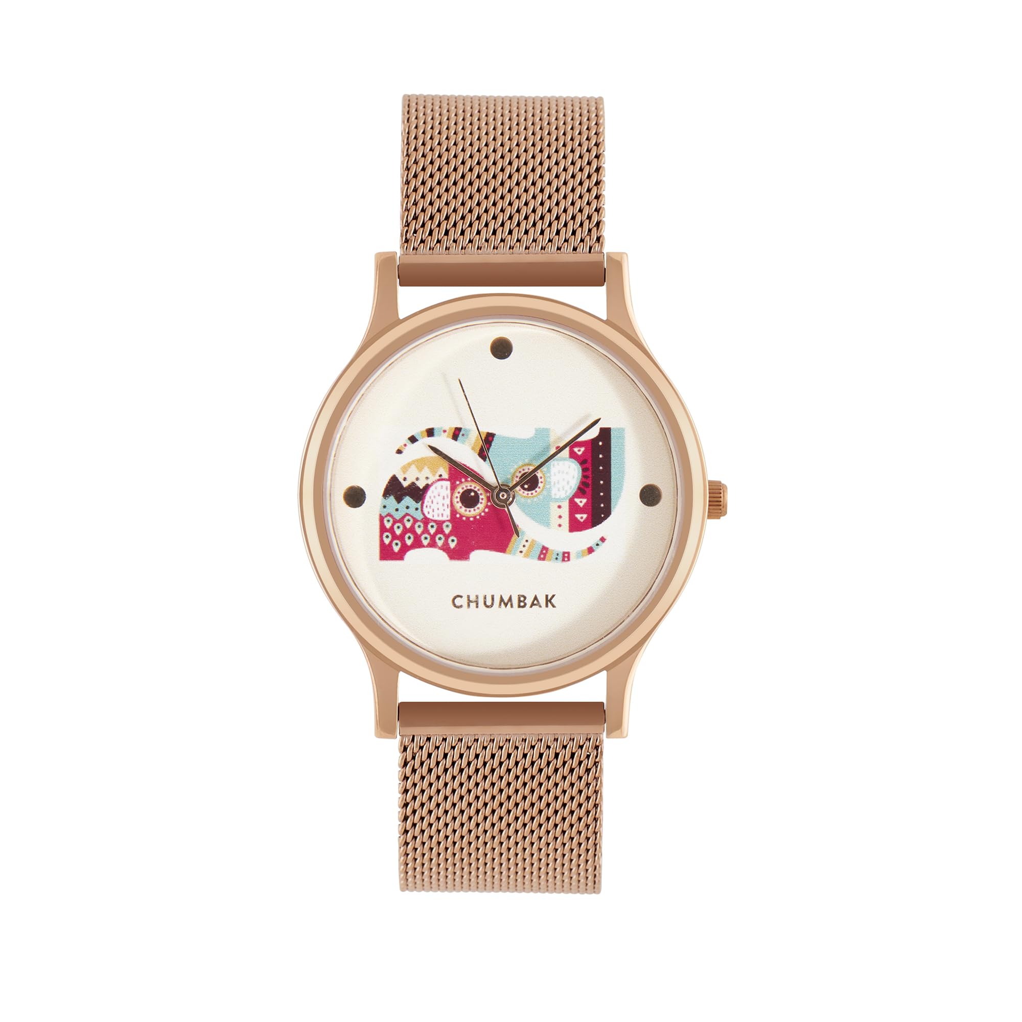 TEAL BY CHUMBAK Round Dial Analog Watch for Women|Yin Yang Ele Collection| Stainless Steel Strap|Gifts for Women/Girls/Ladies |Stylish Fashion Watch for Casual/Work