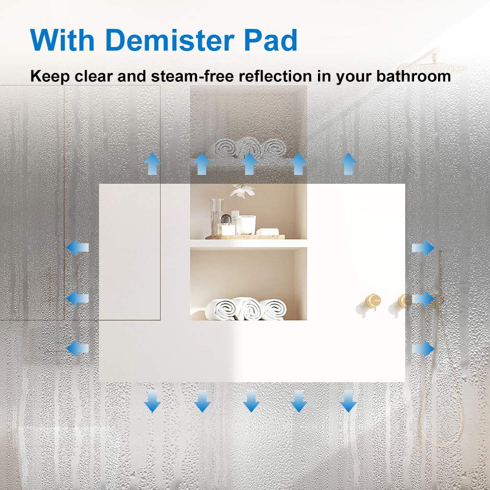 Specchio da bagno illuminato a led luce naturale cm 60x90 MOBO