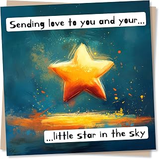 Sympathy Card For A Friend Or Loved One - Beautiful Message - Sending Love To You & Your Little Star - Star Design - Condolences or Thinking Of You Card For Friend, Family