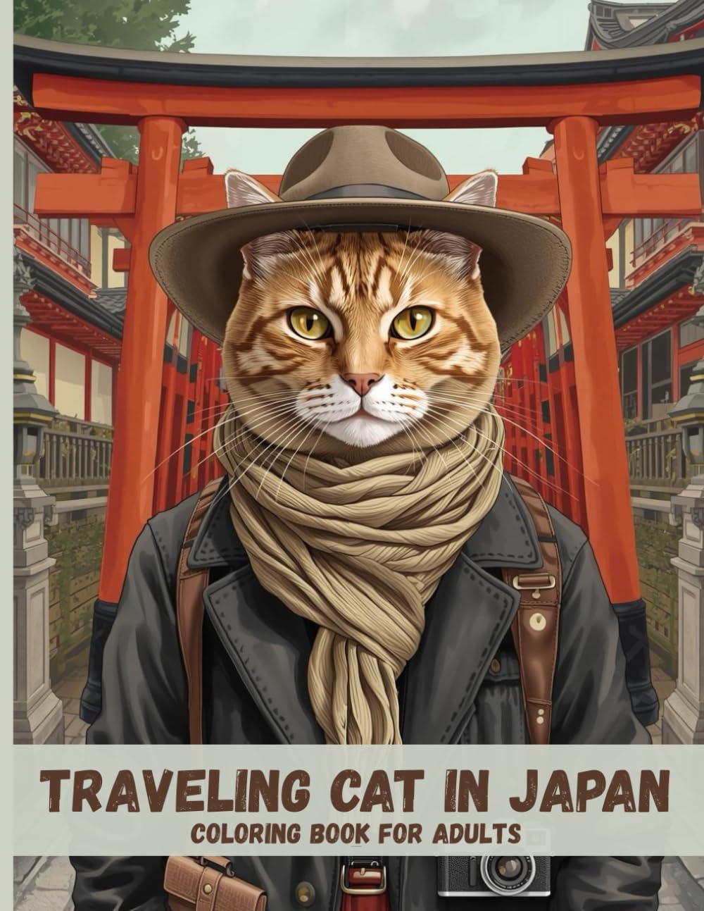 Traveling Cat in Japan: A Relaxing Adult Coloring Book Featuring Peaceful Japanese Landscapes and Mindful Travel Adventures
