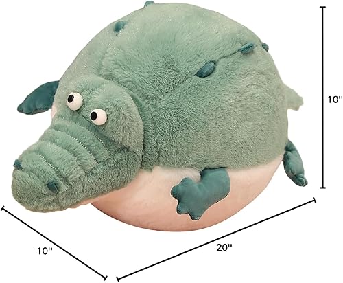 Miniatura 9 de GailiMaiYa Peluche de cocodrilo de 17.7 pulgadas, divertido juguete de peluche de cocodrilo, almohada corporal de cocodrilo gordito, animales de
