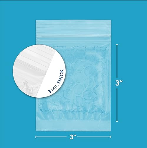 Vista 13 de GPI - 50 unidades, bolsas con cremallera de burbujas de 4 x 6 pulgadas, 3 mil de grosor, resellable, reutilizable, bolsa protectora de burbujas