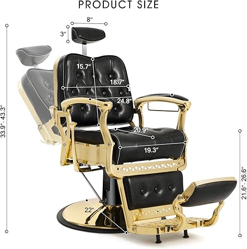 Miniatura 2 de Artist hand Silla de peluquero hidráulica multiusos reclinable, silla de salón de belleza, spa, silla de peluquería vintage, silla resistente