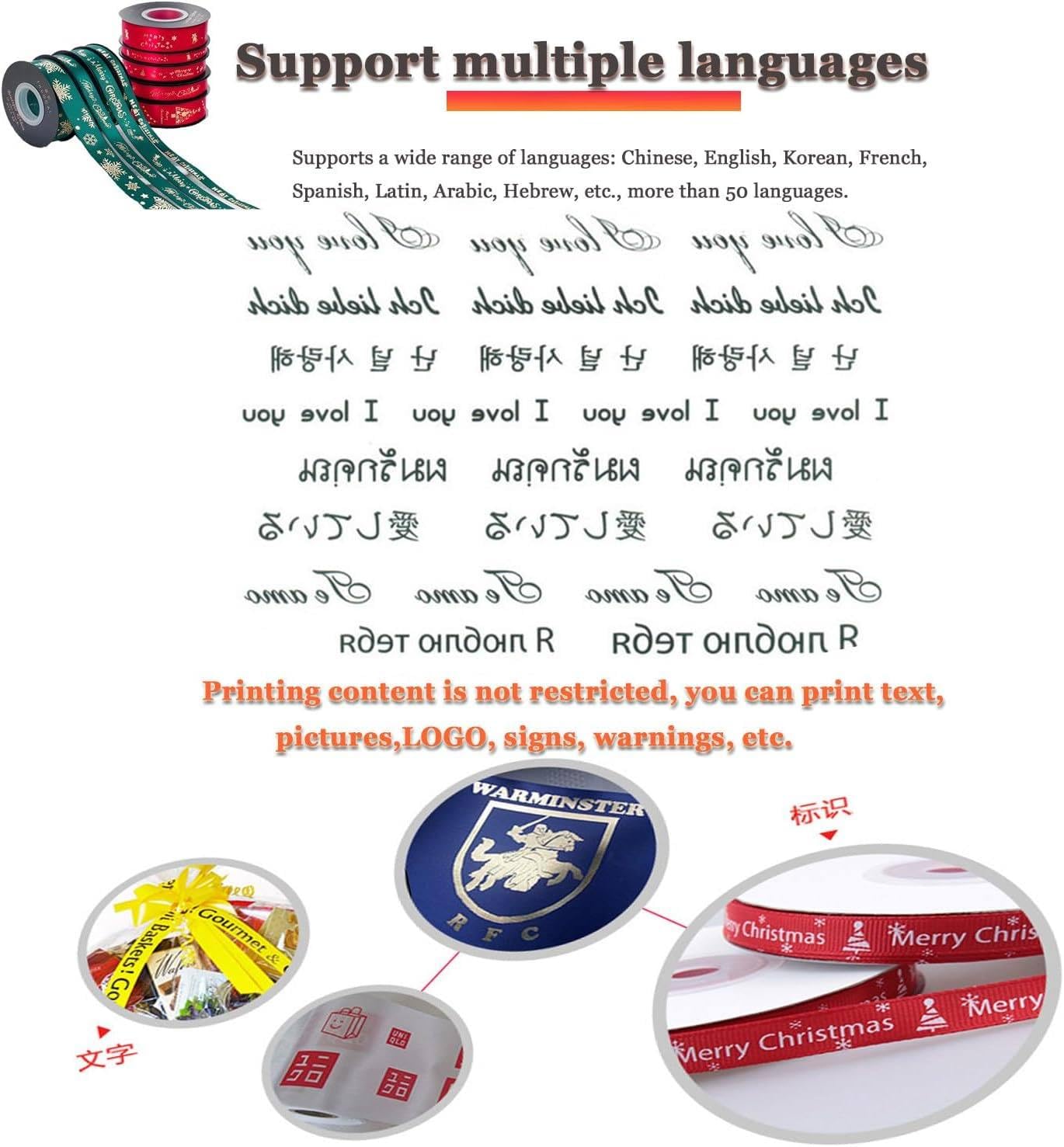 Macchina da stampa a timbro singolo per testo, logo e motivo personalizzati, 200 DPI, supporta oltre 50 lingue per matrimoni/feste