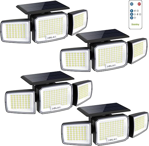 Miniatura 11 de DAMINY Luz de Seguridad Solar con Sensor de Movimiento por Radar, LED Super Brillante con Control Remoto, Luces Solares con Movimiento para