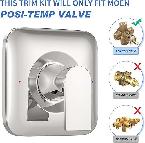 Vista 15 de T2471BN Genta LX - Kit de moldura de válvula de níquel cepillado, mango de ducha, compatible con válvula Moen 2510 cepillado níquel