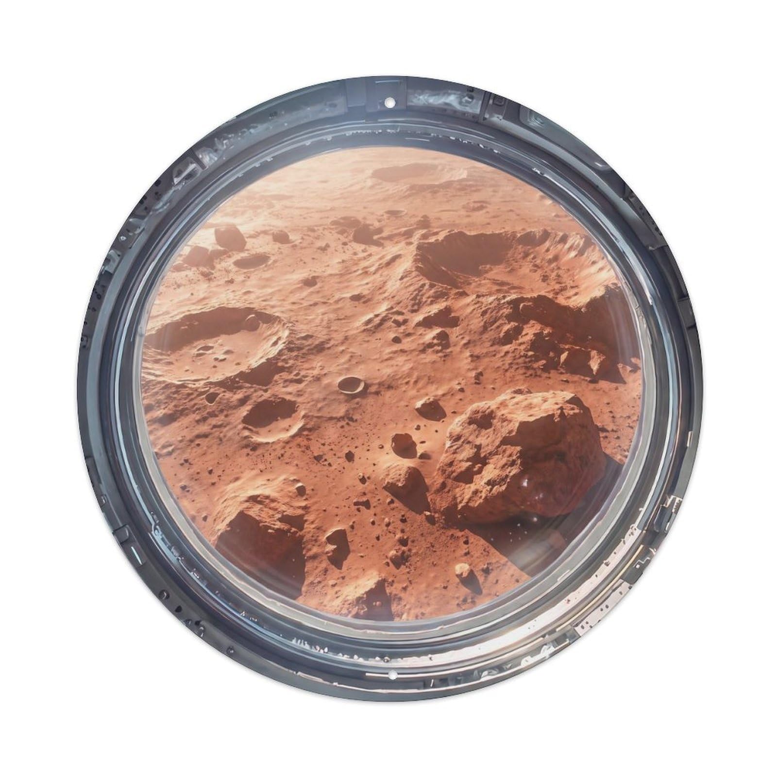 Metal Tin Sign Red Surface from Space Station Porthole