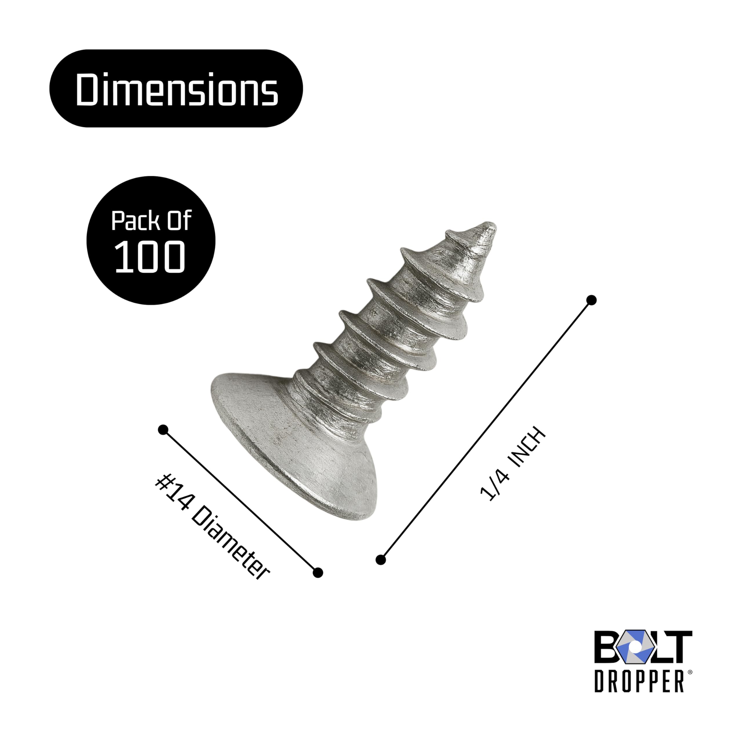 Stainless Steel Wood Screws - 100 Pack -3