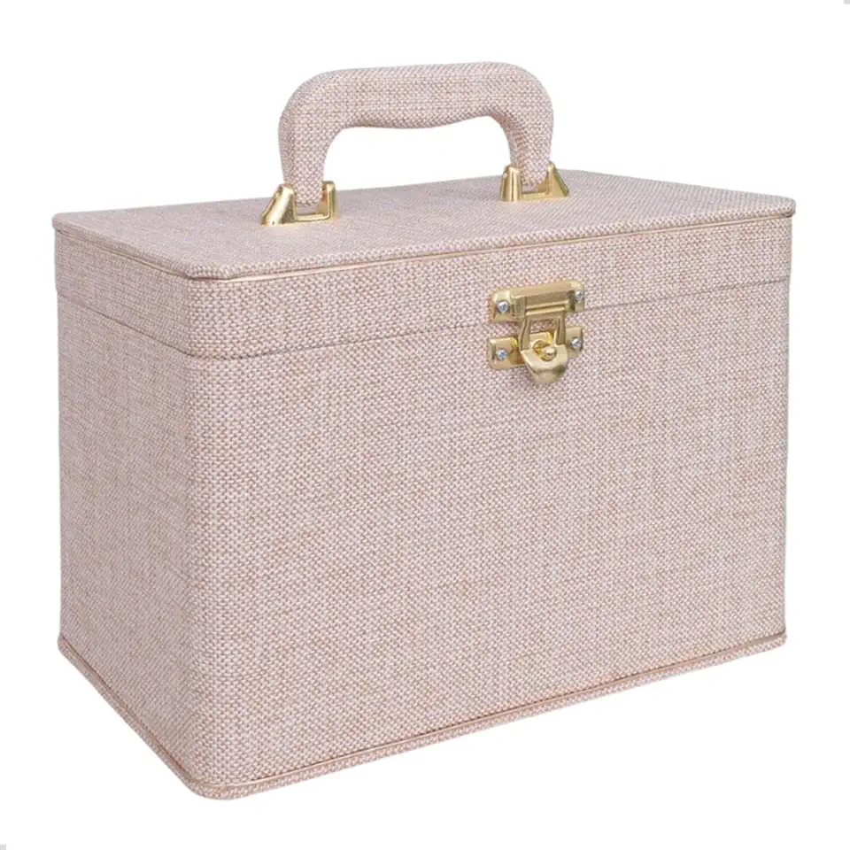 Maleta para 600 Fotos - 6 Álbuns fotográficos 10x15 JUTA BEGE Adulto Baú Box Luxo