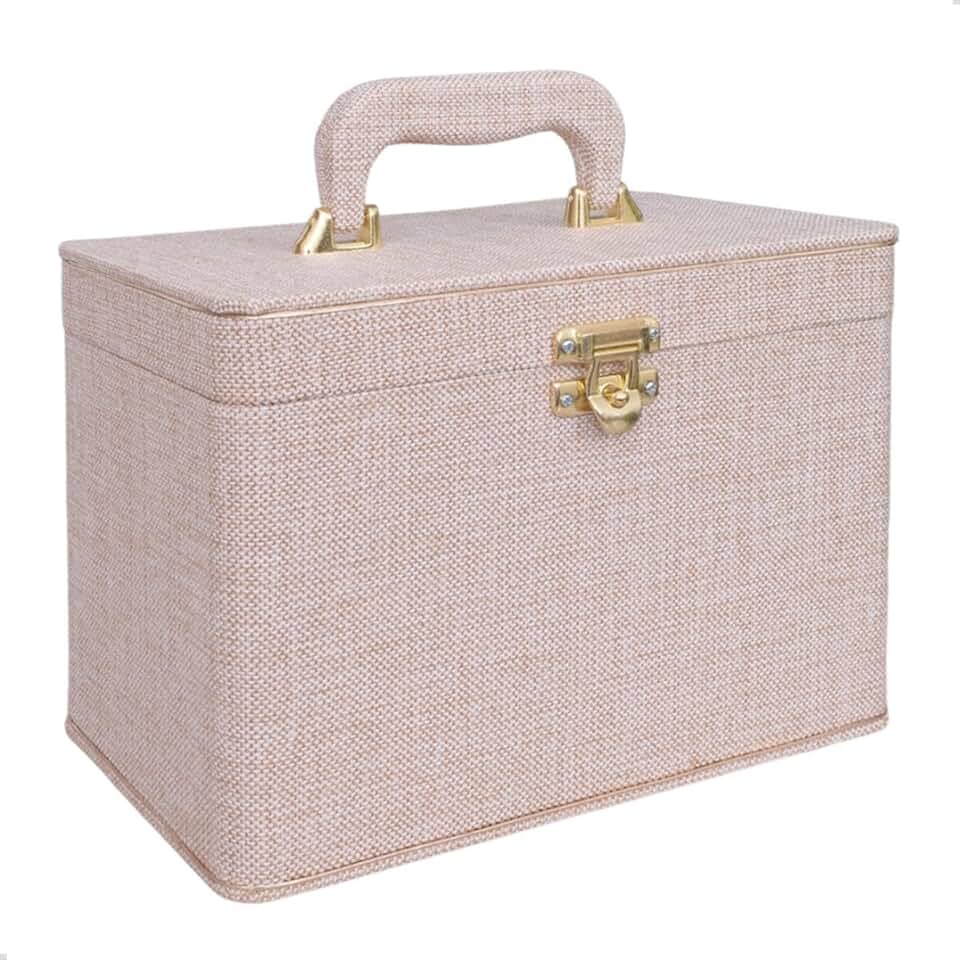 Maleta para 600 Fotos - 6 Álbuns fotográficos 10x15 JUTA BEGE Adulto Baú Box Luxo