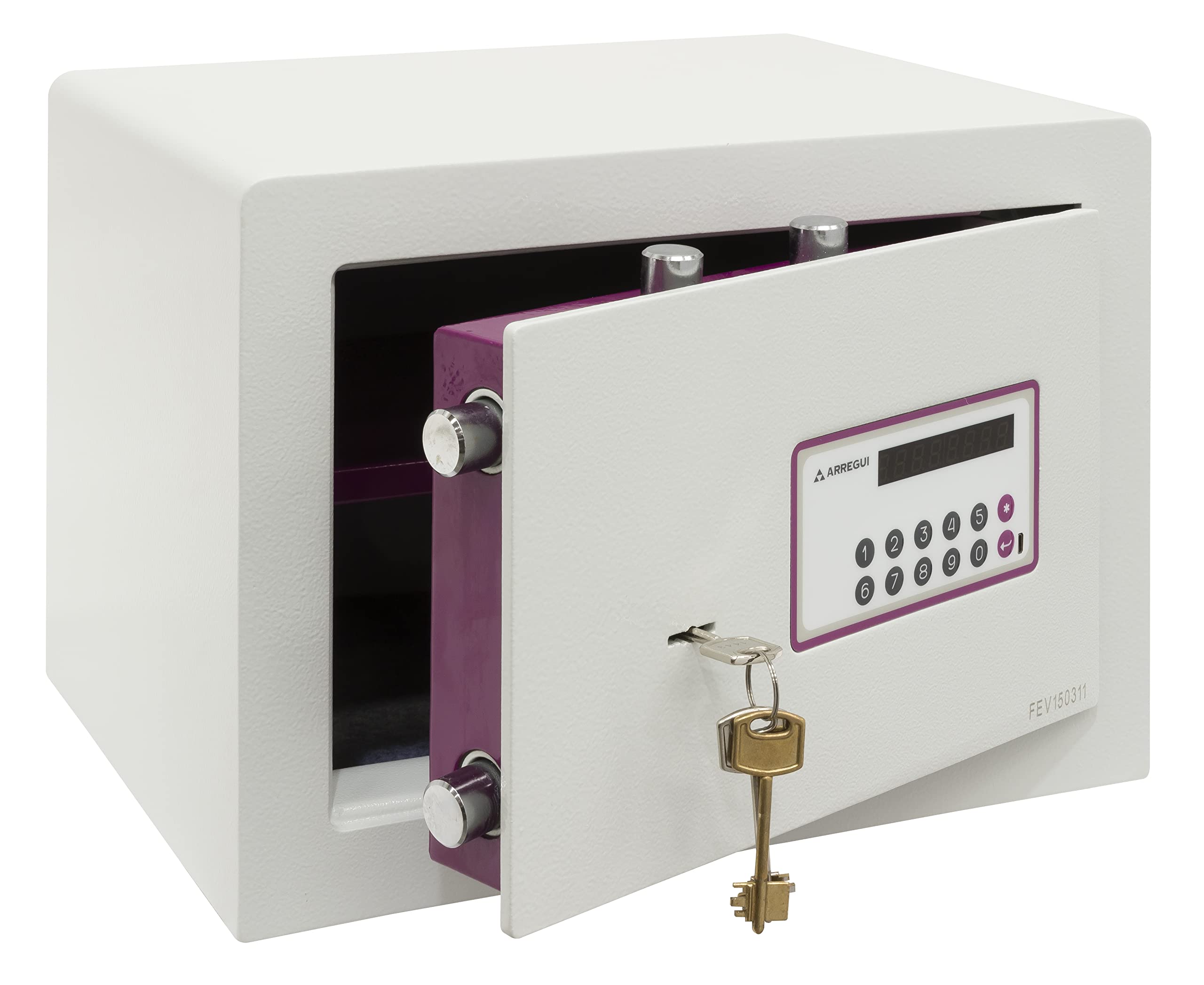 ARREGUI Forma Evolution 150040 Cassaforte Con Chiave e Codice | Apertura Con Tastiera | Elettronica Per Casa, Doppia Sicurezza | 27x38,5x30cm | 25L