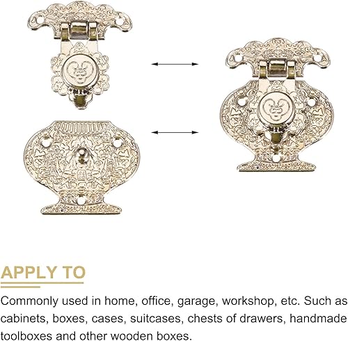 Miniatura 4 de METALLIXITY Cerradura de cierre de palanca (1.850 in x 1.496 in), 2 unidades, cierres de cerrojo de aleación de zinc, para gabinetes, cajas,