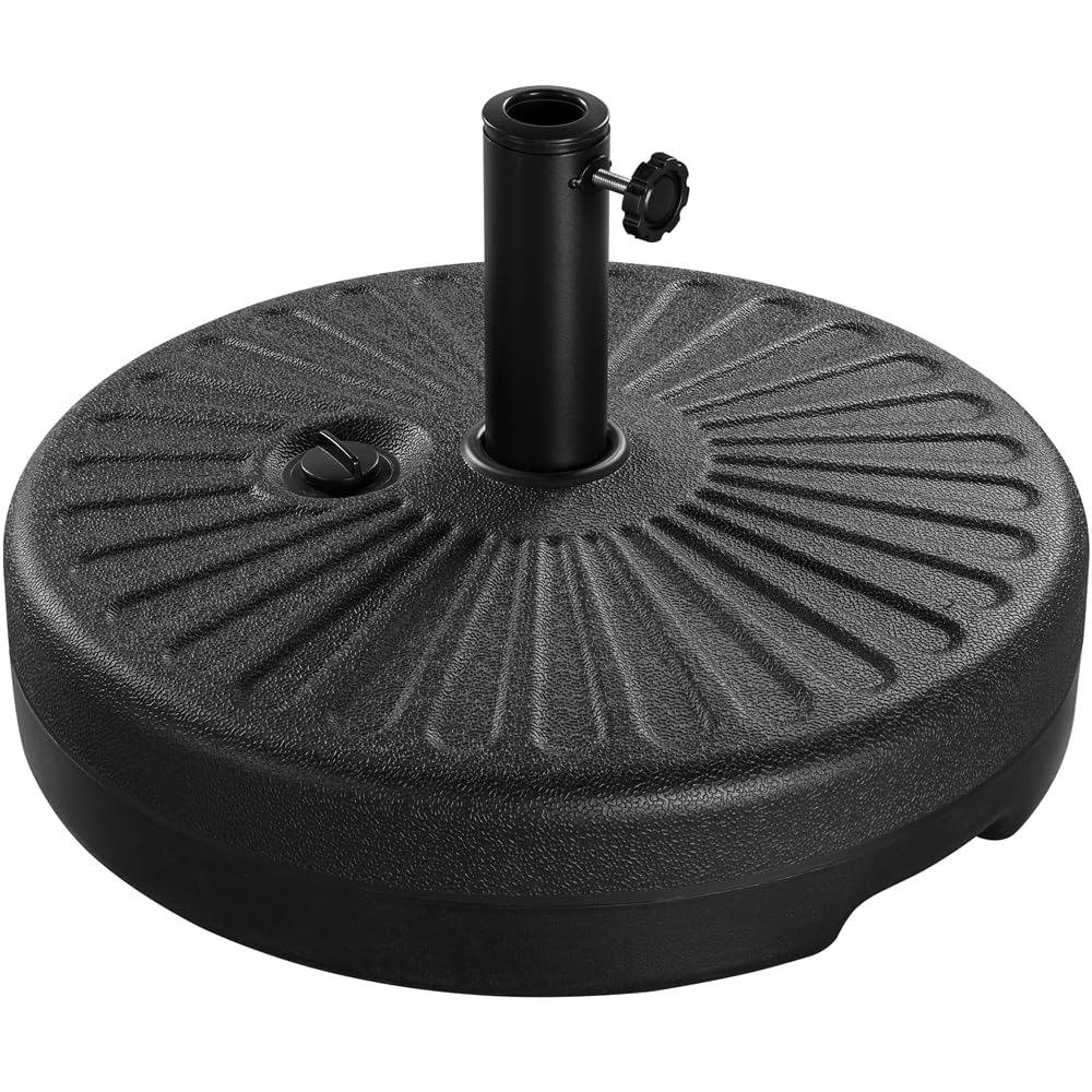 Yaheetech Pieds de parasols 22 kg Support de Parasol Lourd 38/48 mm Remplissage d'eau pour Jardin, terrasse, Balcon, Ø 50 cm Noir