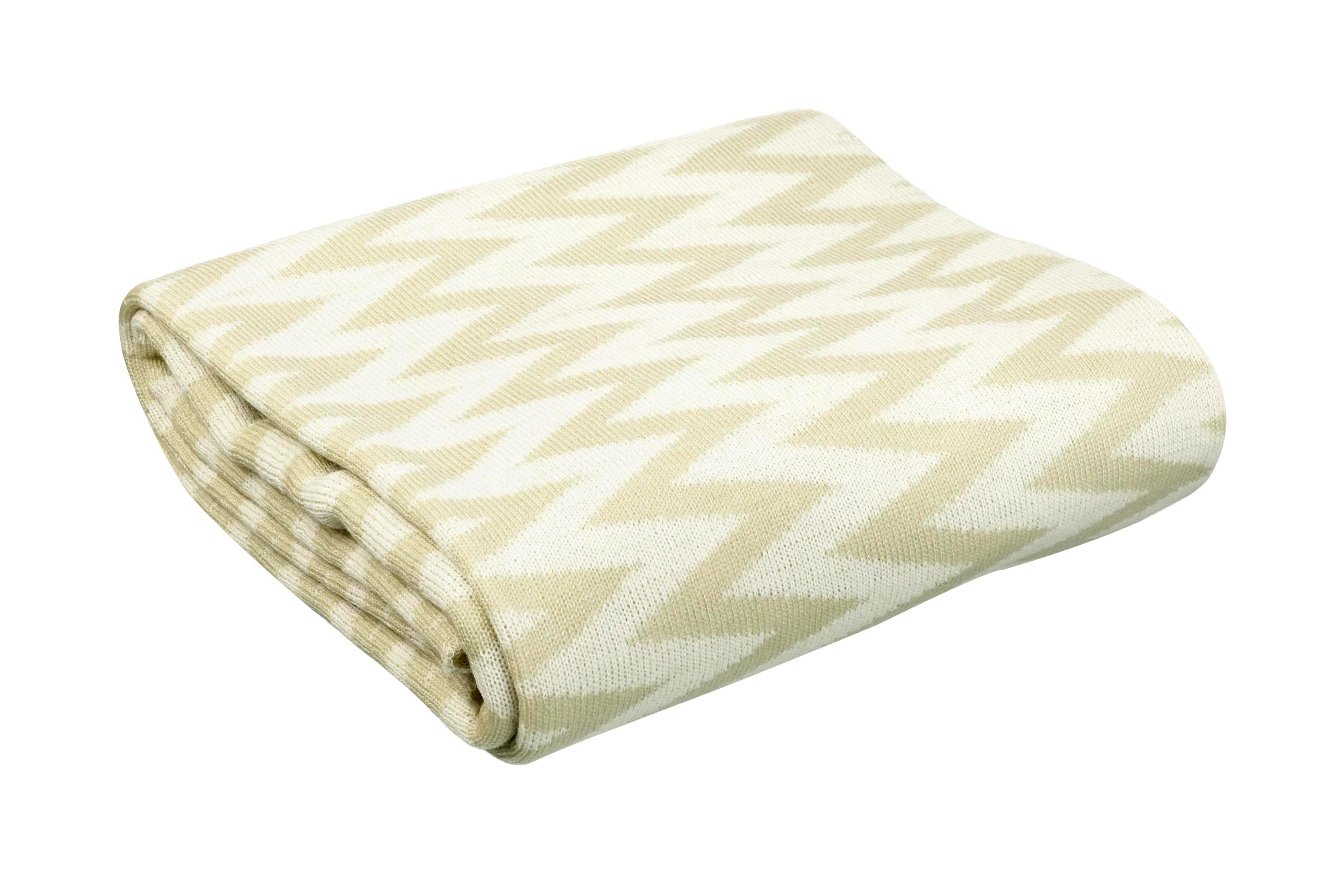 Amazon｜大ベージュジグザグシェブロン投げ/ブランケット1700 X 1300