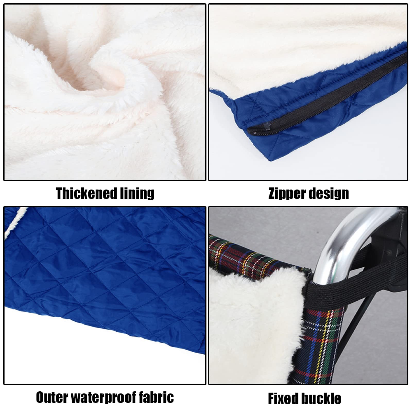 Saco para Silla De Ruedas, Azul, para Adultos, Resistente Al Viento, para Silla De Ruedas, Manta para Silla De Ruedas, Invierno, Pierna, Pie, Espalda, Cálida, Bolsa para Silla 130 X 65 Cm