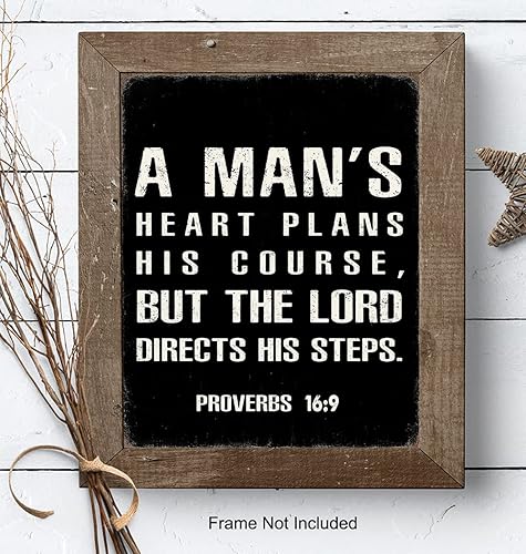 Vista 7 de Christian Gifts for Men Decor - Religious Wall Art - Bible Verses Holy Scripture Psalms - Catholic Gifts for Pastor, Ordained Minister - God Wall