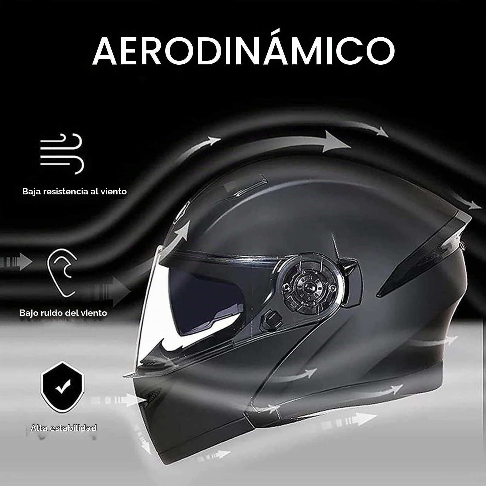 Casco abatible con Bluetooth, casco integral con Bluetooth, casco de moto con doble visera, certificado DOT para adultos, mujeres y hombres, casco de alta calidad. C,L=59-60CM