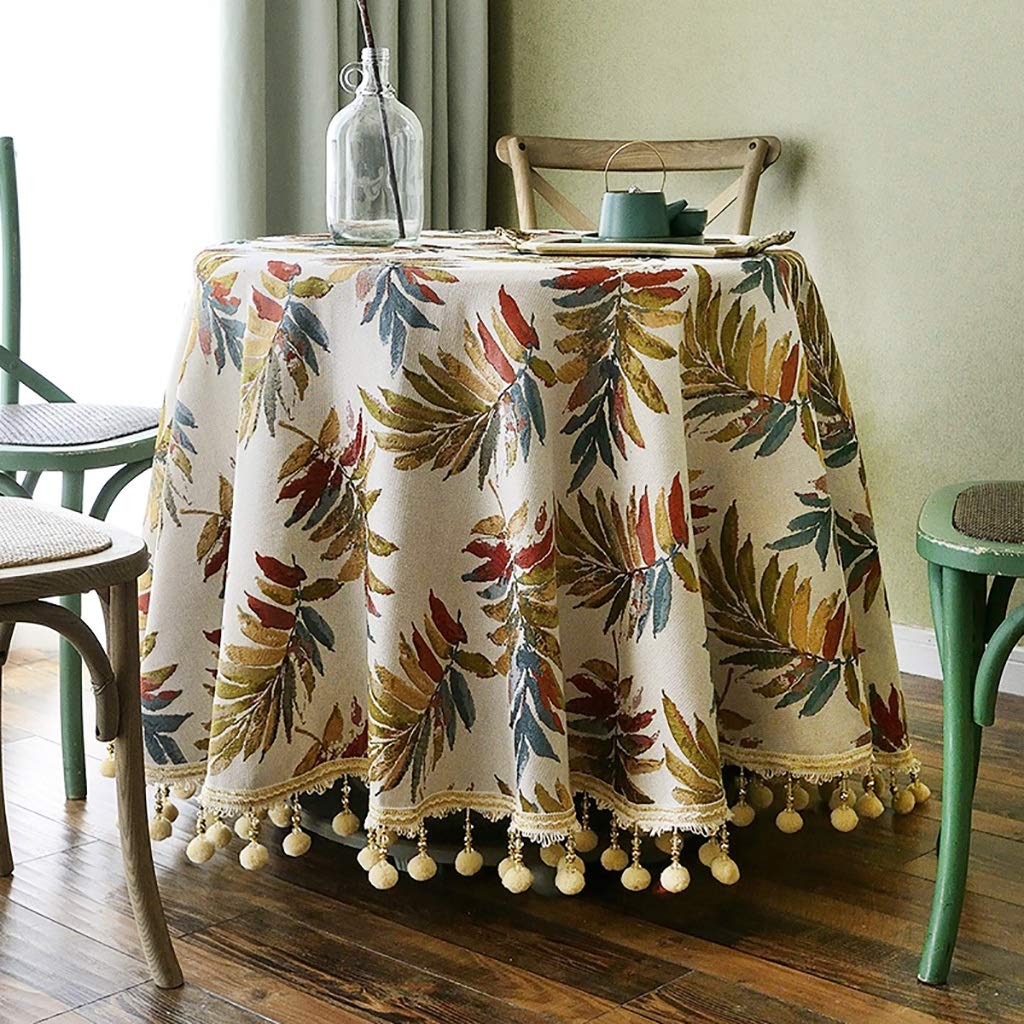 Nappe de table ronde bleu jaune grande nappe rectangulaire broderie main