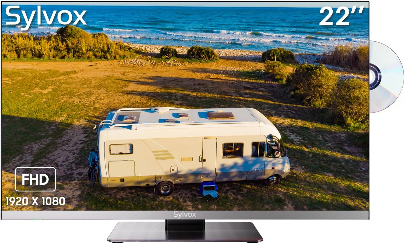 Desobry TV 16 Pouces 1080P avec Lecteur DVD intégré Support DVB-T2 HDMI