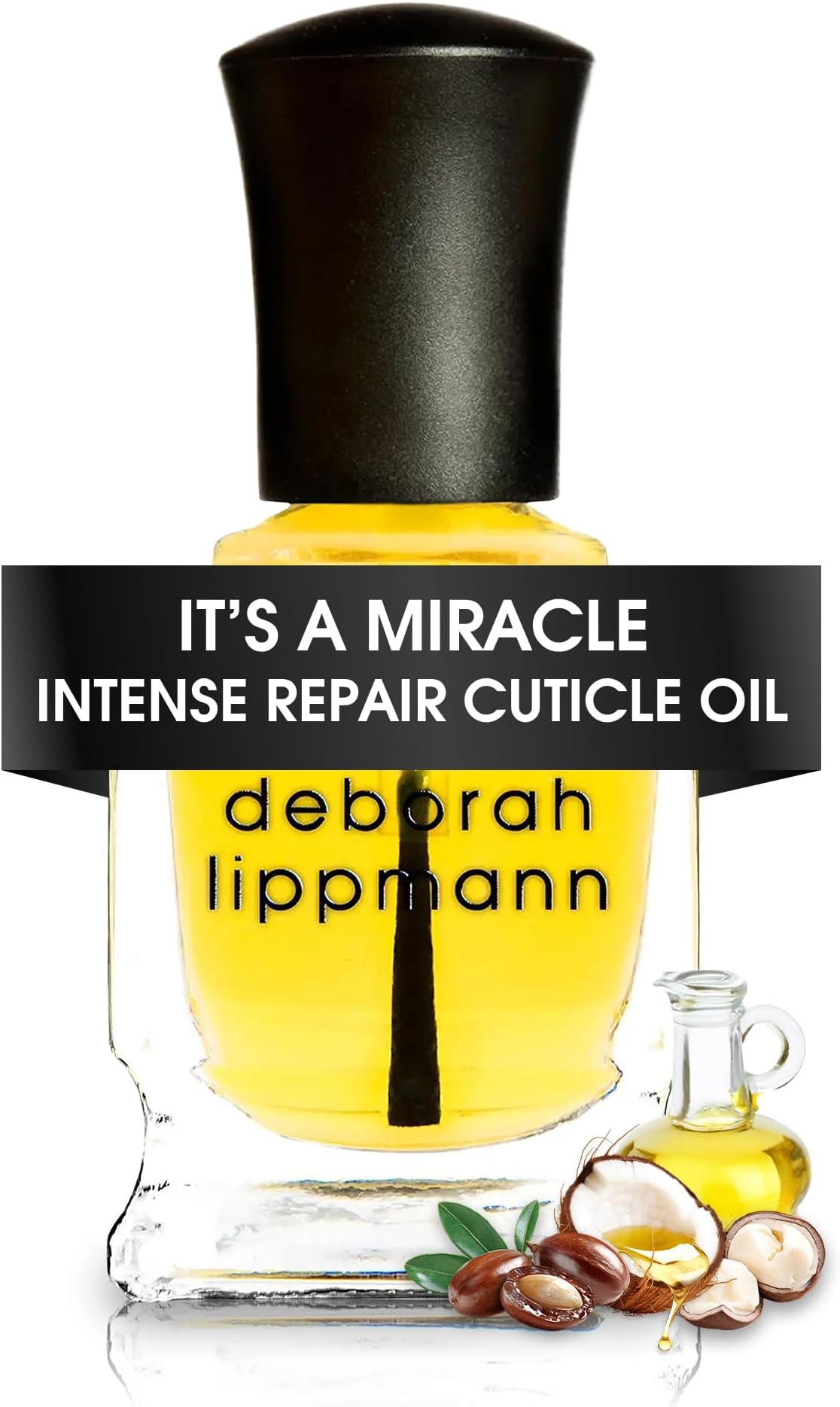 Deborah Lippmann It's A Miracle Intense Therapy Cuticle Oil | Nourishes and Repairs with 10 Essential Oils | 10 Free, Vegan Formula, No Animal Testing