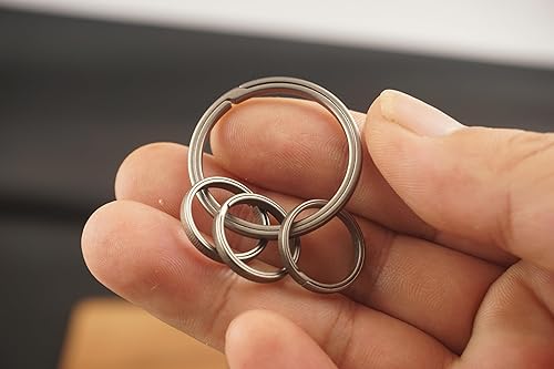 Miniatura 2 de Llavero y llavero con mosquetón de titanio, llavero abrebotellas, clip para cinturón de trabajo, llavero EDC minimalista.