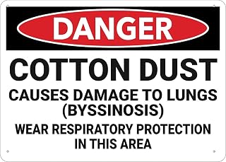 Danger Cotton Dust Causes Damage To Lungs Sign For Business 8"X12" Rust Free Aluminum Uv Printed,4 Pre-Drilled Holes.Durable/Weatherproof
