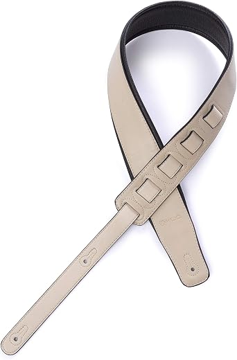 KLIQ Premium Padded Leather Guitar Strap for Bass & Electric Guitar with 3" Wide Pad and Adjustable Length from 41" to 54"