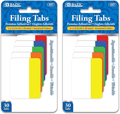 BAZIC - Marcadores de página de neón de 2 x 1.5 pulgadas, pestañas de índice de bandera de PET de color neón, notas adhesivas, marcadores de página,