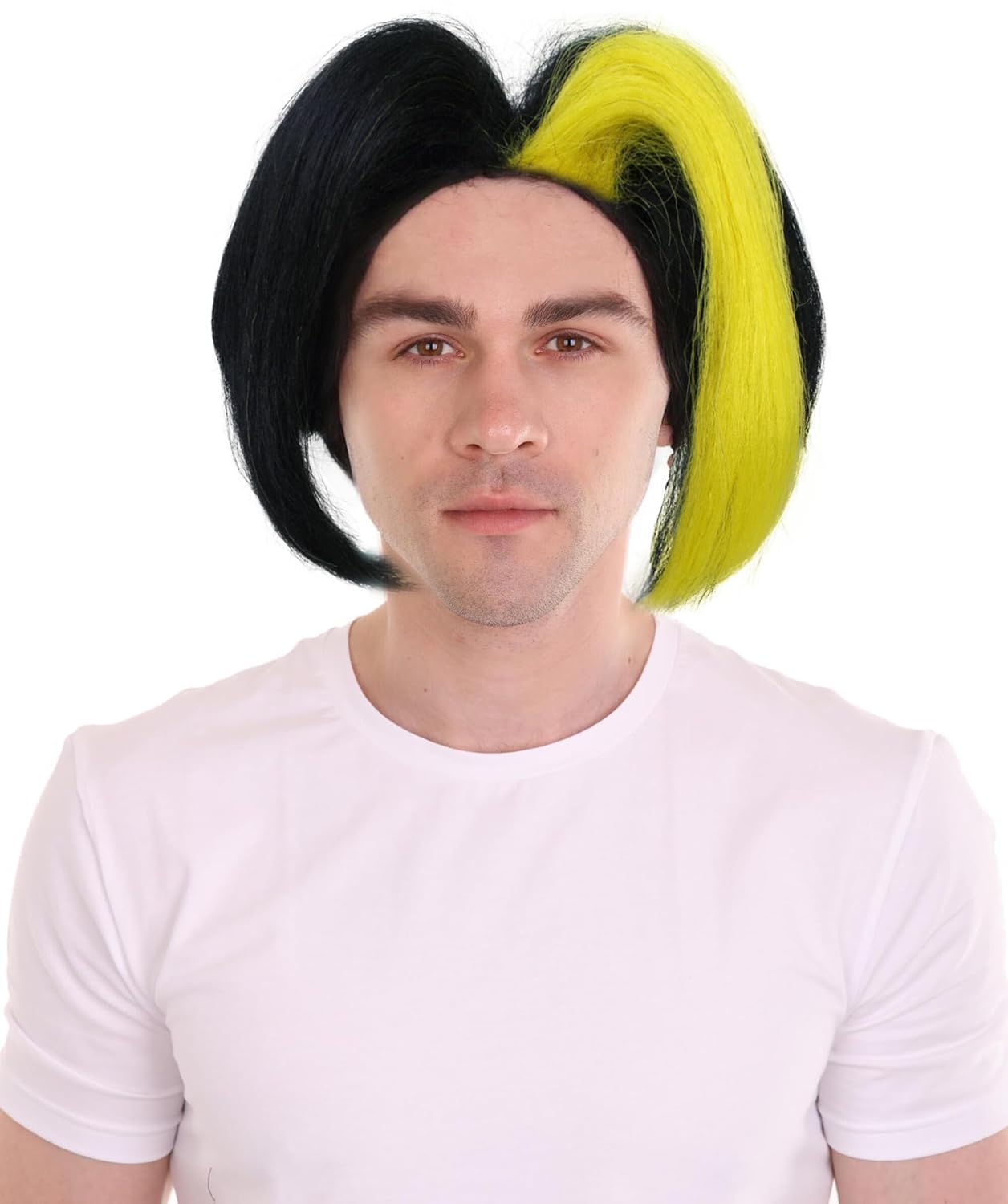 Men's Manga Young Protagonist Black Wig | Heat-Resistant Synthetic Cosplay Hair | Costume Hairpiece for Halloween, Party, Stage & Themed Events