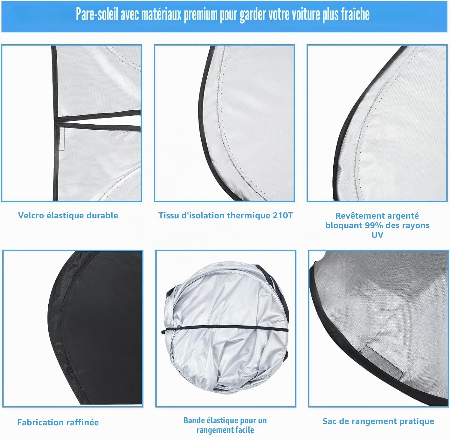Pare-soleil pour pare-brise avant de voiture, protection UV