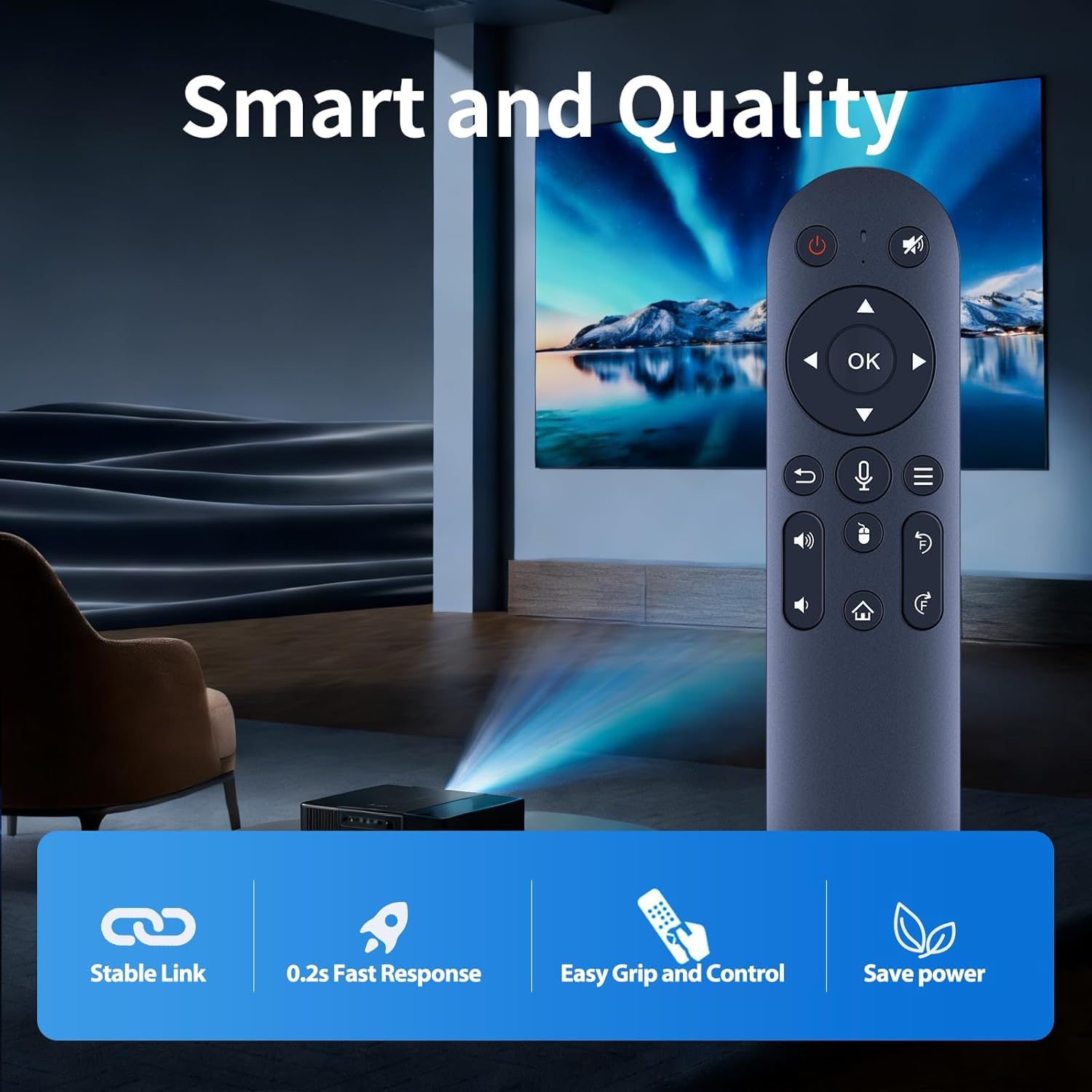 ZWP Replacement Voice Remote Control for Salange HY260pro, Magcubic HY310 HY300 Ultra HY350Max Projector, feifeaouy HY300Plus HY300Ultra, WellSonic HY260 PRO, Nonete NT10,Alwtniet HY310 Mini Projector