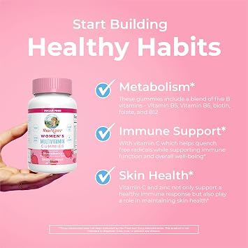 MARYRUTH'S Multivitamin Gummies for Women (Strawberry) & Iron Liquid (Berry) | Clean Label Project Verified | Supplements for Beauty, Immunity & Overall Health | Sugar Free, Vegan, Non-GMO