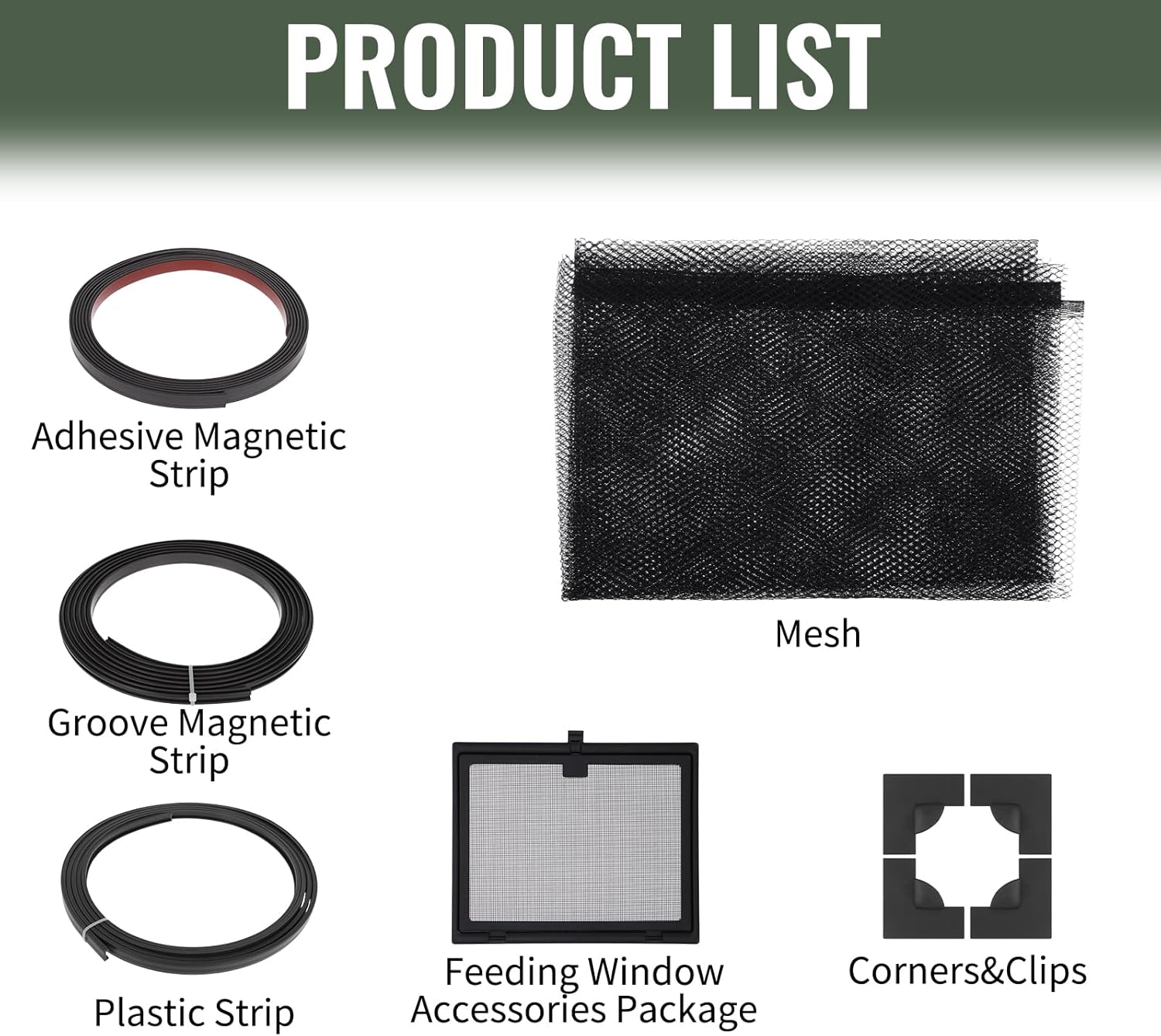 Magnetic Aquarium Cover Fish Tank Lid 59.1 x 19.7 Inch Fish Net Cover with Feeding Window Complete Accessories for Easy Installation and Anti-Jumping Protection for Fish and Reptiles