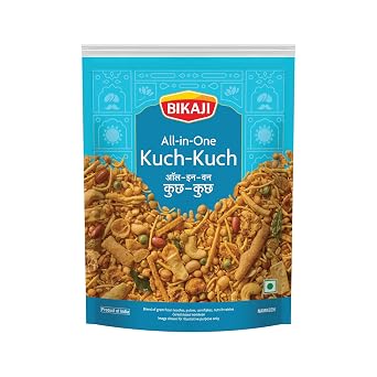Bikaji Kuch Kuch All-in-One Mixture 14.11oz Bikaneri Farsan | Crunchy spicy blend of gram flour noodles, lentils, peanuts, and cashews; traditional recipe, ready-to-eat for tea-time or