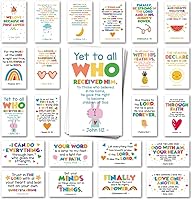 Vista 5 de 60 mini tarjetas de oración con versículos bíblicos surtidos para estudios bíblicos infantiles, tarjetas de aliento para niños, regalos cristianos