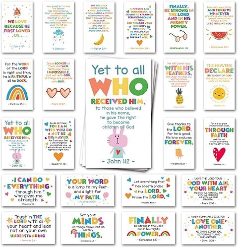 60 tarjetas de oración mini tarjetas de escritura con versículos bíblicos surtidos para estudios bíblicos infantiles, tarjetas de aliento para