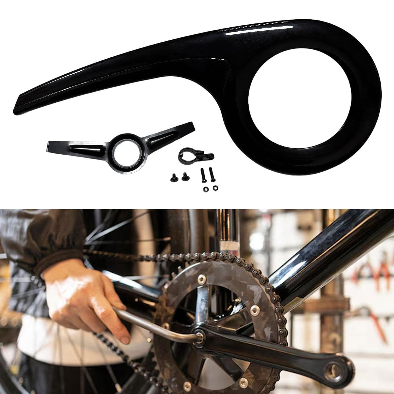 Kettenschutz Fahrrad,fahrrad Kettenschutz,fahrrad Kettenschutz Abdeckung,kettenschutz 32-38 Zähne,bike Chain Guard,kettenschutz Fahrrad Universal,fahrrad Kettenschutzring Kettenradabdeckung Schwarz
