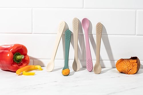 Miniatura 7 de Baby Spoons Cuchara de silicona para bebé de primera etapa - Utensilios para bebés de alimentación automática - Cucharas para bebés de primera etapa