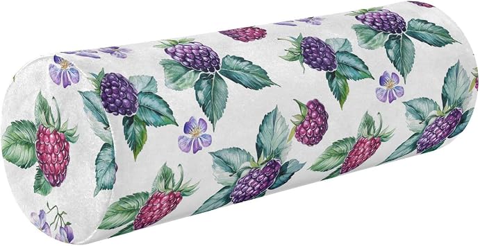 Full Moon Memory Foam Lower Back Support Pillow Neck Roll Pillow Memory Foam Under Knee, Ankle & Foot Comfort -Dewberry Fruit White