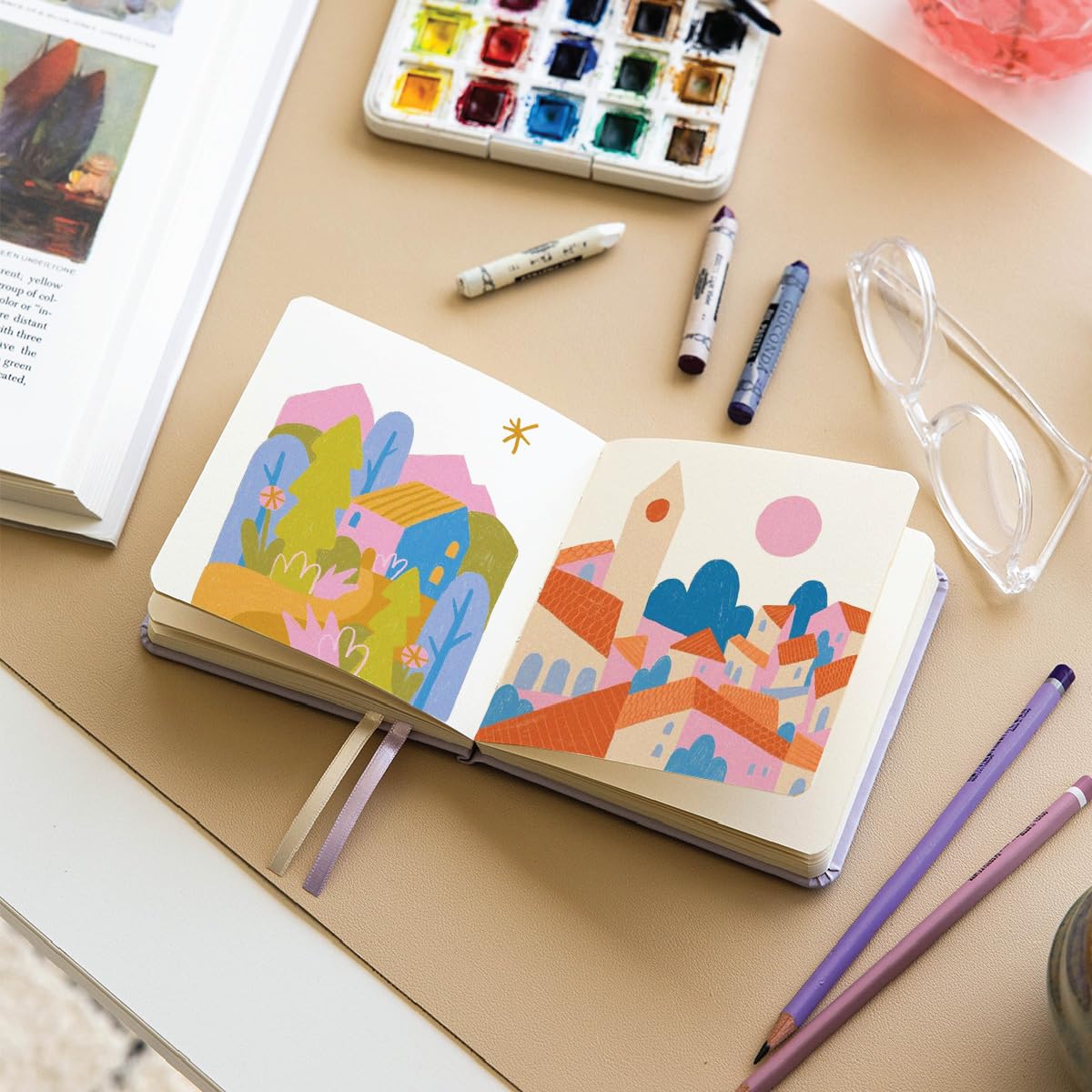 12x12 cm Sert Kapak 80 Yaprak 140 gr. Eskiz Defteri - Sketch Book - Bordo