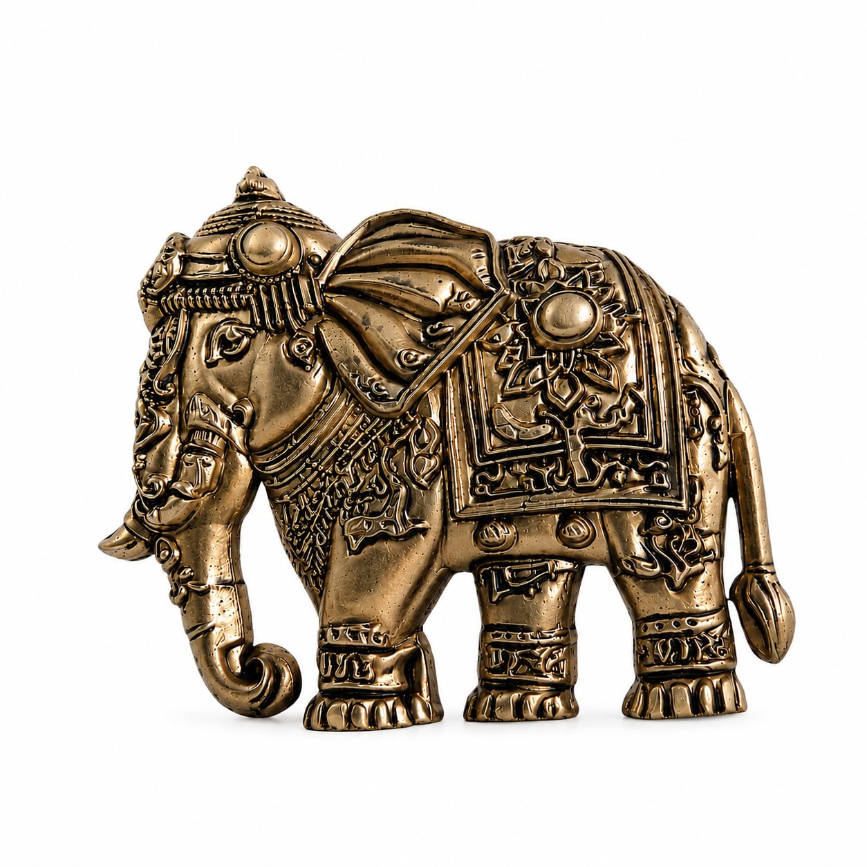 Royal Elephant Brooch Pin for Men | Antique Gold Rajasthani Elephant Lapel Pin for Suit Sherwani Blazer Bandhgala Jodhpuri Kurta | Indian Heritage Sculpted Elephant Brooch | Wedding Festive Gift for Him-image-43