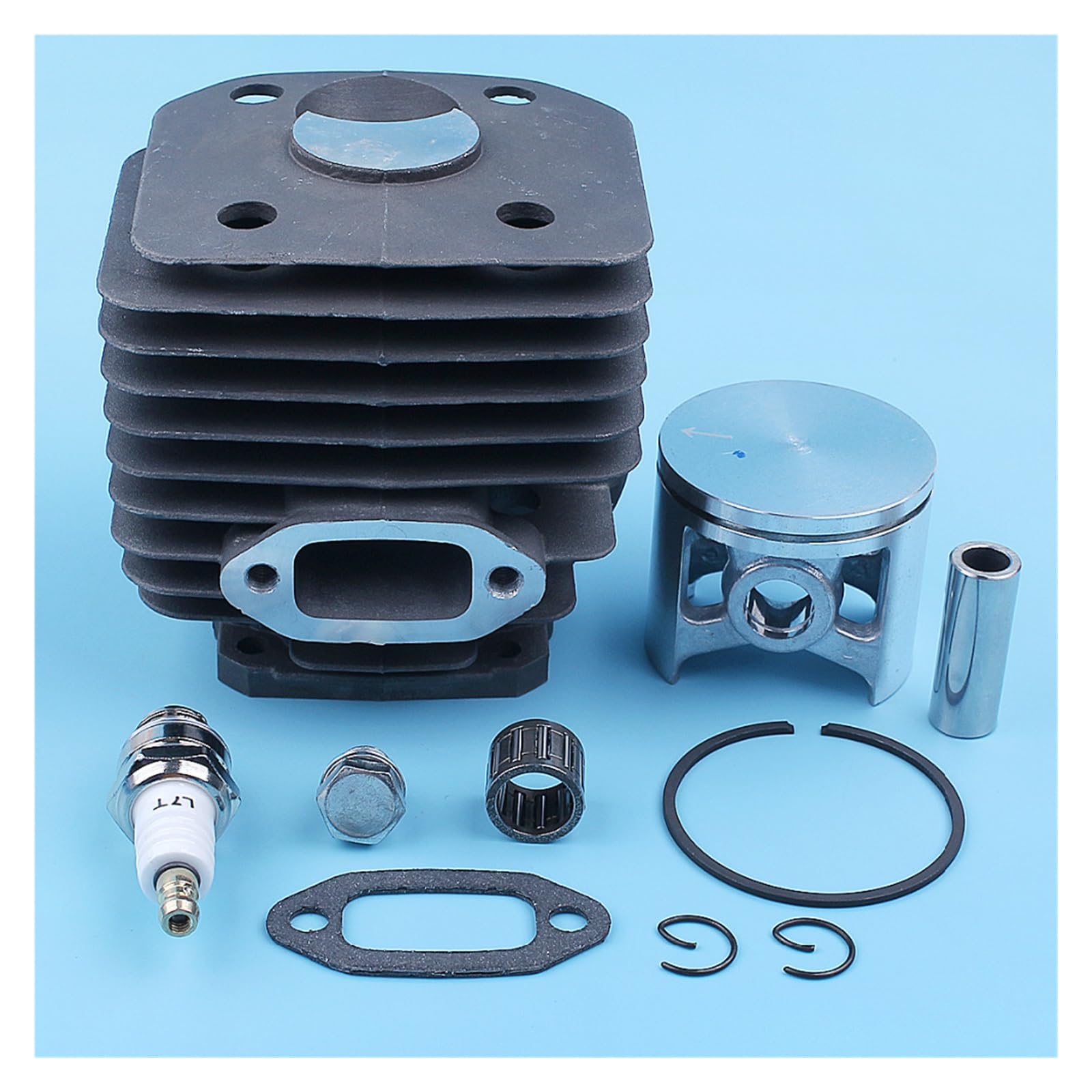 Pistón de Cilindro de 48mm, Kit de cojinete de Pasador de 12mm for Husqvarna 262XP 262 261, Piezas de Repuesto de Junta de Escape recubierta de Motosierra