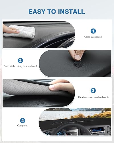 Miniatura 7 de FIILINES - Cubierta para tablero, accesorio para tablero de malla antideslizante, parasol sin reflejos, compatible con Chevrolet SilveradoGMC Sierra