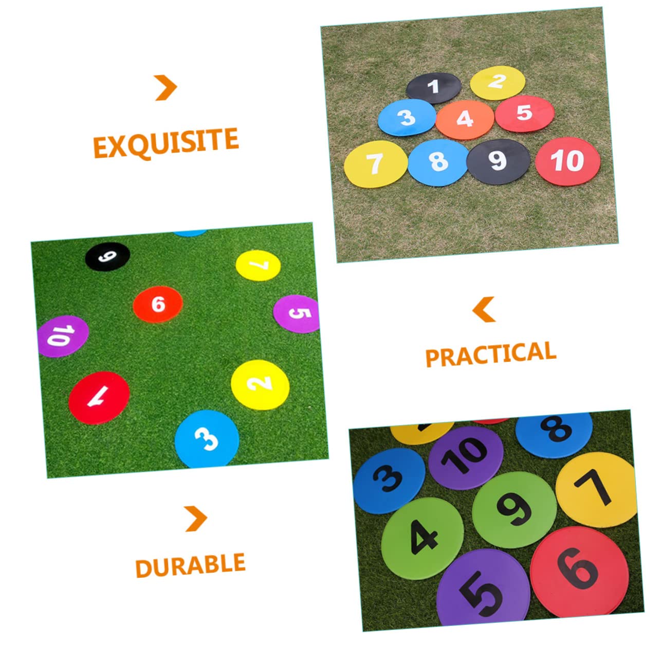 Yardwe 10pcs Football Training Marking Discs TPE Markers for Soccer Agility Drills and Training Lightweight Tear Design Random Colors