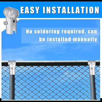 Tandefio 24 Pcs End Rail Clamps 1-3/8 Pipe Clamp Chain Link Fence Fittings T Clamp Galvanized Steel for OD Pipe, Bolts and Nuts Included